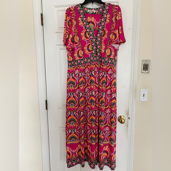 Boden Pink and Green Maxi Dress - Picture 3 of 5